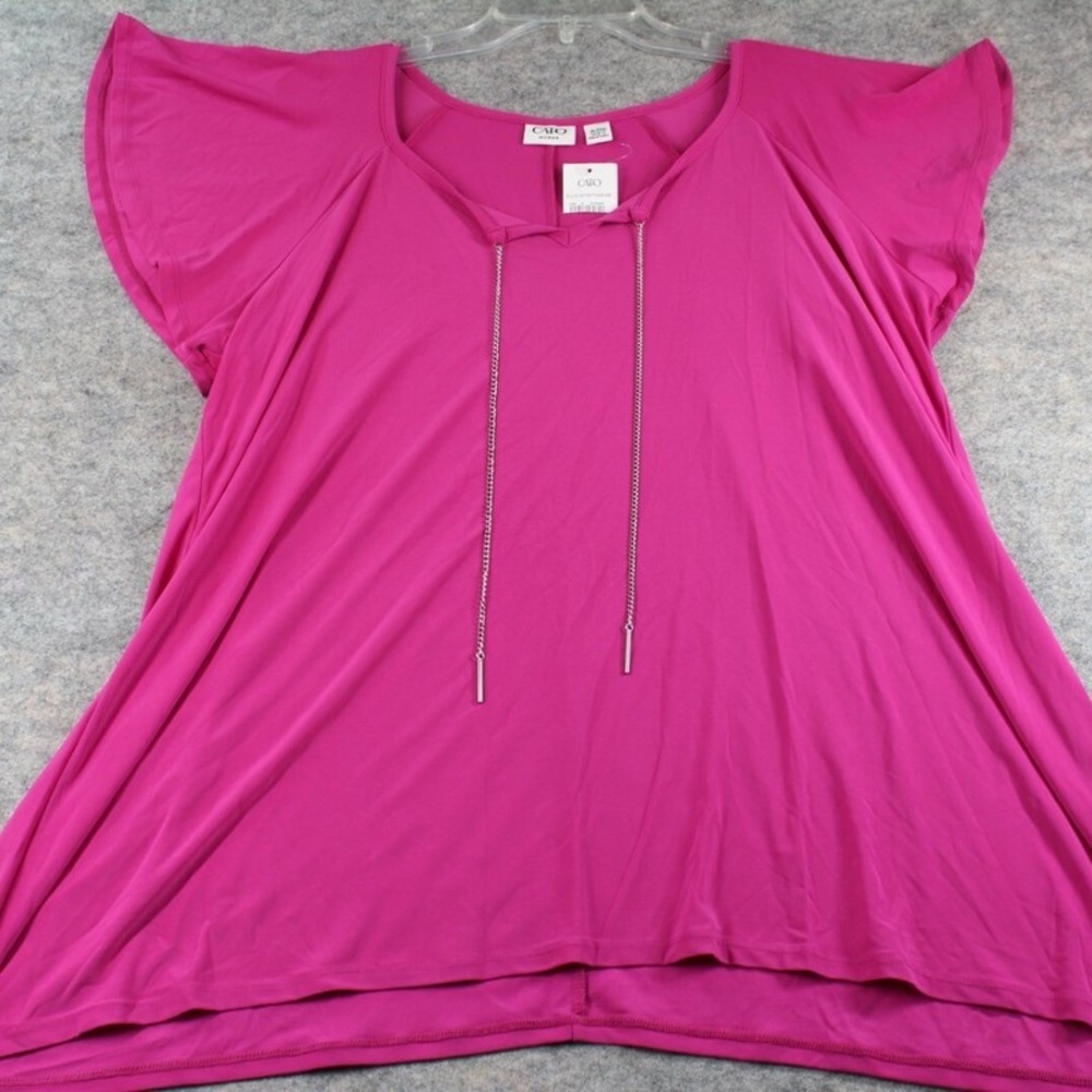 Cato Fuchsia Blouse with Tie Detail